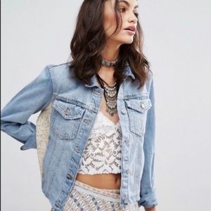 Free People Cropped Denim Jacket